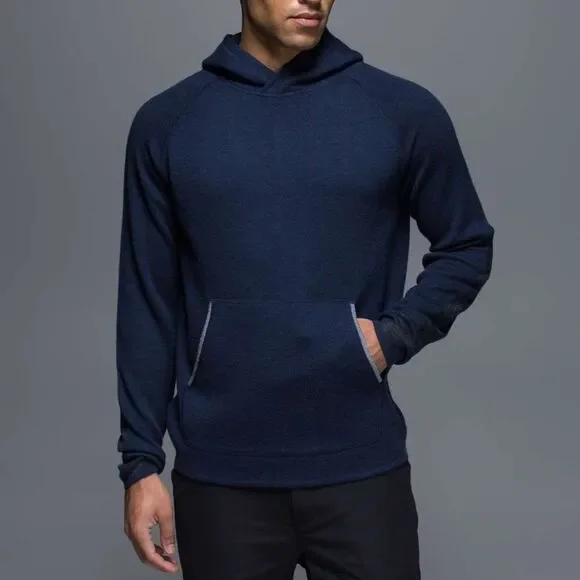 Lululemon Merino Wool Transit Hoodie in Heathered Deep Navy Size Size Large - Picture 4 of 11